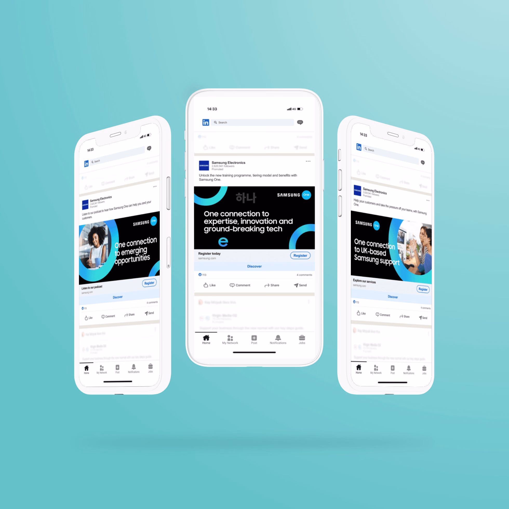 Samsung One mobile partner platform screens